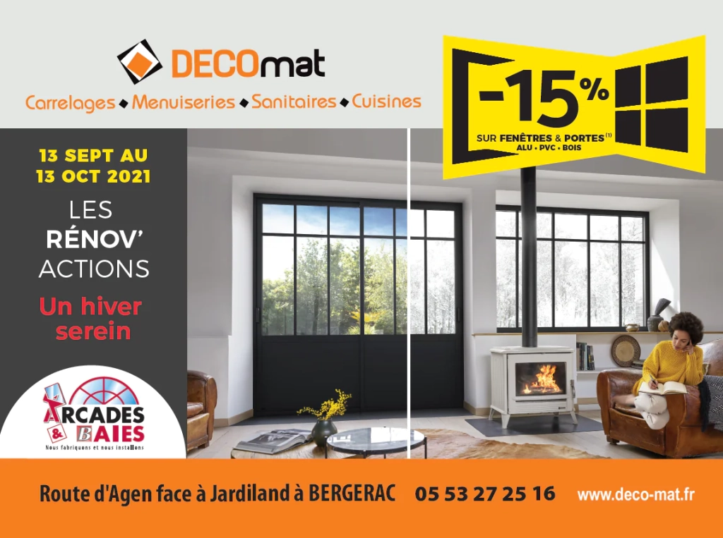 15% de remise sur les fenêtres & portes